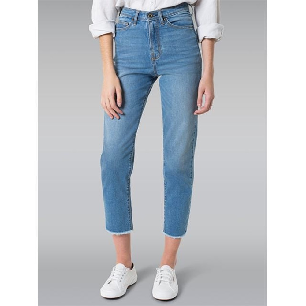 NWT Outland Denim Abigail Cropped High Rise Slim Tapered Jeans Womens 29